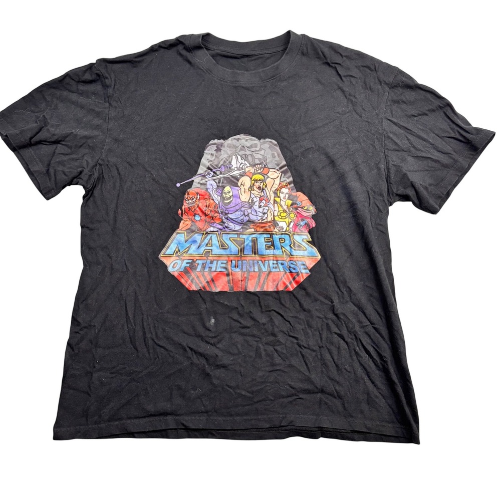 Masters of the Universe He-Man Skeletor Graphic T-Shirt Black Mens Large 0936